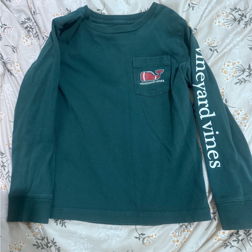Vineyard Vines Kids Long Sleeve Shirt - Green 4T
